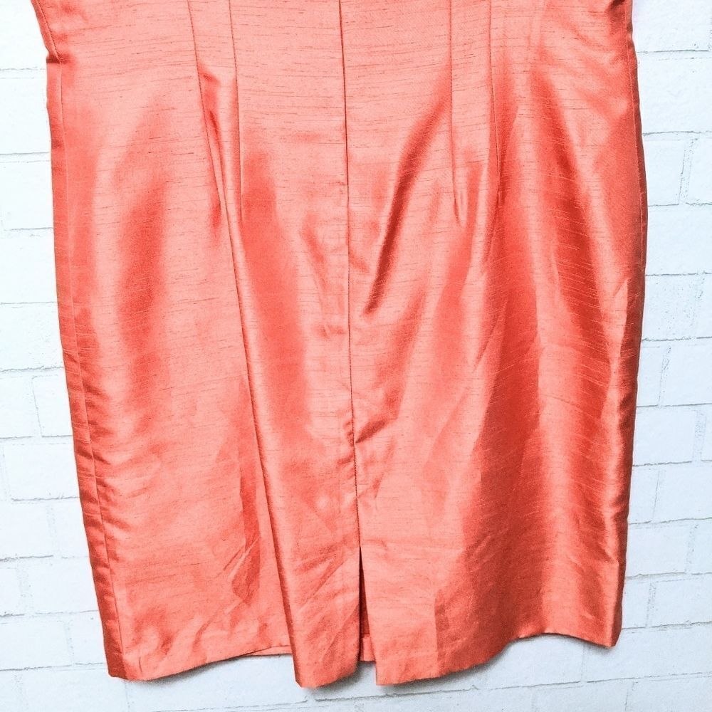 UJA UN JOUR AILLEURS Orange Coral Sheath Dress 16 - Picture 8 of 9